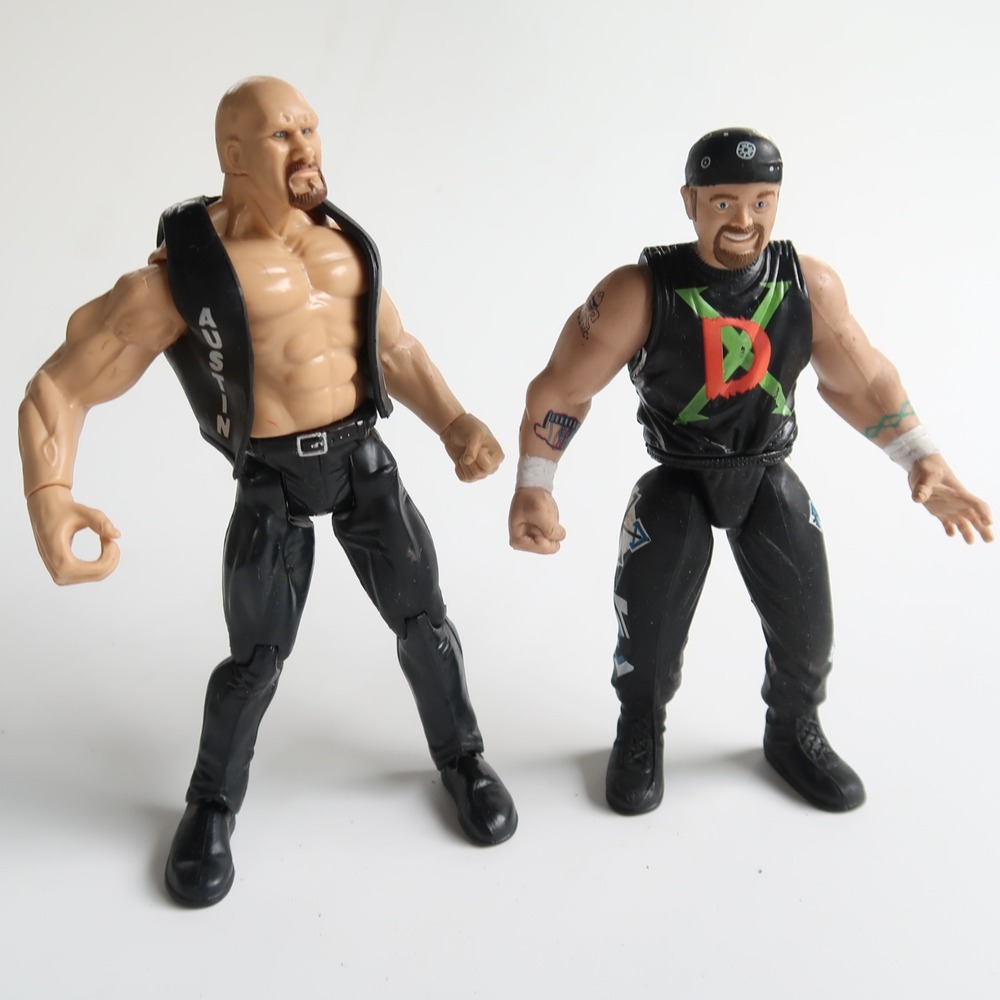 Road Dog Jesse James vs Steve Austin Wrestling Figure Vintage lot WWF 90s WWE